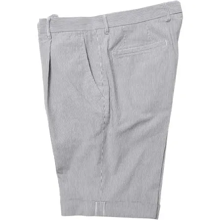 G.T.A(ジーティーアー) BYRON SHORTバイロンショーツ コットンストレッチヒッコリーストライプ1プリーツショーツ