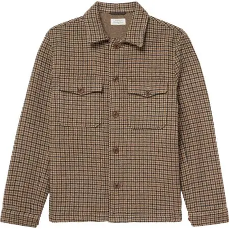 Hartford(ハートフォード) ウール混 オーバーシャツ ハウンドトゥース柄