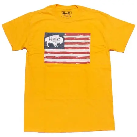 H bar C(エイチバーシー) Tシャツ アメリカンバッファロー ゴールド