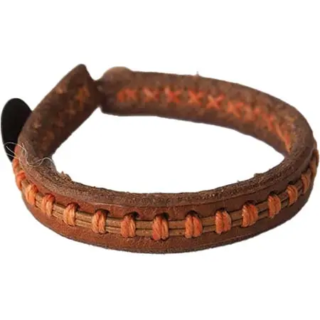 HENRY CUIR(アンリークイール) Vintage Leather Bracelet – Orange Stitch