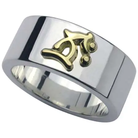 彫銀(ホリギン) 守護梵字リング・K18ゴールドメタル