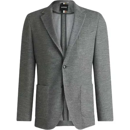 HUGO BOSS(ヒューゴボス) レギュラーフィットジャケット マイクロパターン ストレッチファブリック