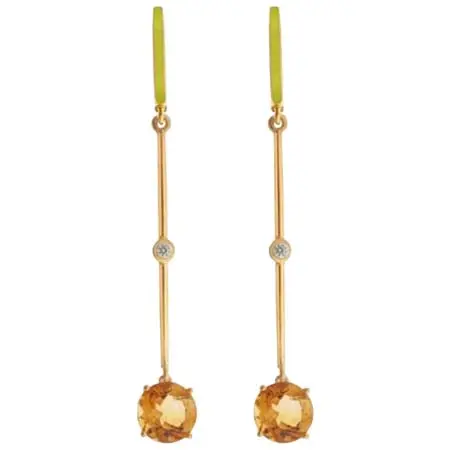 ILEANA MAKRI(イリーナマクリ) [EyeM]SINGLE BAR EARRINGS CITRINE YELLOW