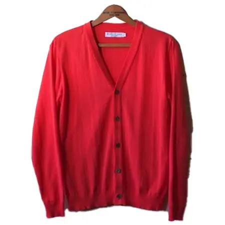 ISLAND KNIT WORKS(アイランドニットワークス) Cotton Knit Cardigan, Vermilion
