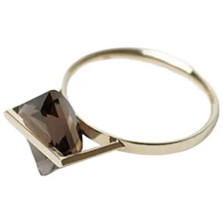 januka(ヤヌカ) BAND RING スモーキークォーツ［K10YG #11］リング