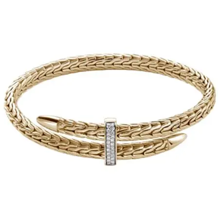 JOHN HARDY(ジョンハーディ) Spear ダイヤモンド カフブレスレット 18Kイエローゴールド