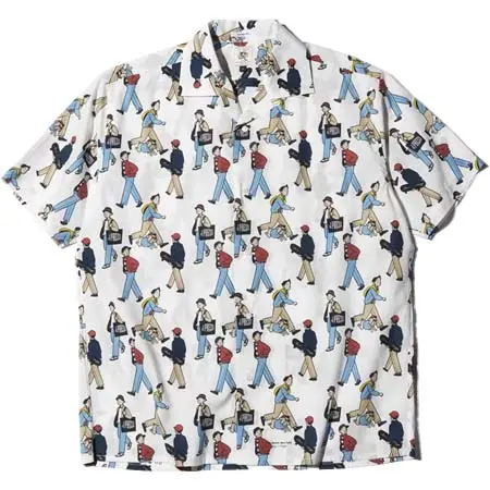 J.PRESS(ジェイプレス) プリントタイプライター オープンカラーシャツ