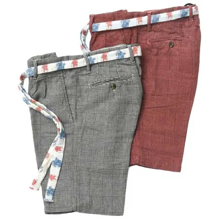 J.W.BRINE(ジェイダブリューブライン) グレンチェック ツータック ショートパンツ