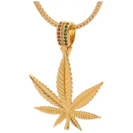 KING ICE(キングアイス) ウィードリーフモチーフ ネックレス メンズ レディース Rasta Weed Leaf Necklace