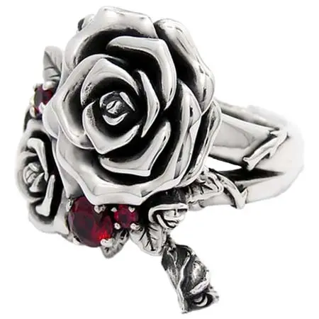 KONRON(コンロン) KRR0714-Cz ラブ ローズ リング CZ(レッド)