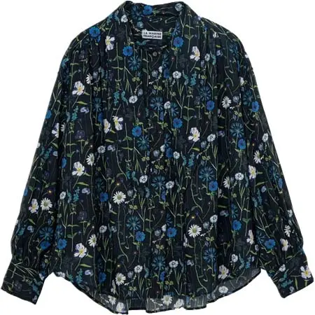 LA MARINE FRANCAISE(マリンフランセーズ) リバティプリントリボンタイブラウス