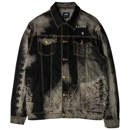 LEFLAH(レフラー) bleached denim jacket (BLK)