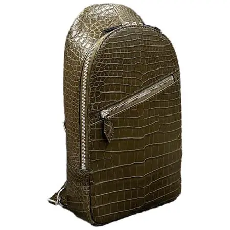 LE’SAC(レザック) クロコダイル ボディバッグ DAG – KHAKI/カーキ