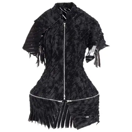 LIMI feu(リミフゥ) DENIM WITH SLASH DETAIL PANELED ZIP JACKET