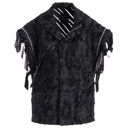 LIMI feu(リミフゥ) DENIM WITH SLASH DETAIL CUFFS ZIP JACKET B