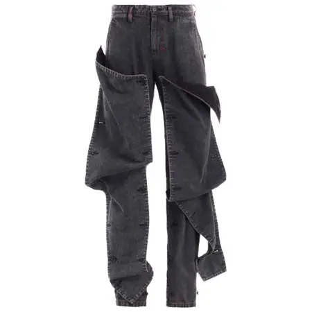 LIMI feu(リミフゥ) POWDER BLEACH BUTTON DETAIL PANTS