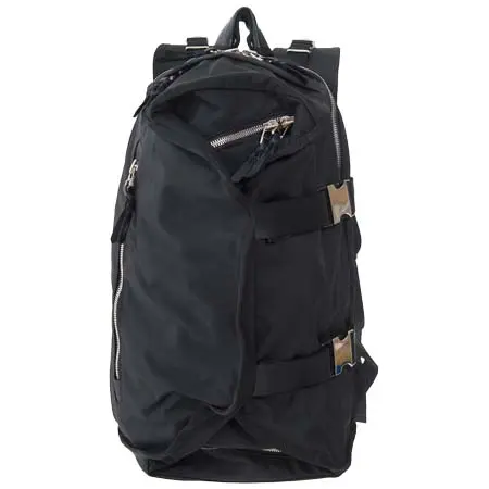 LORINZA(ロリンザ) Double Strap Backpack　Black×Silver　LO-STN-BP02