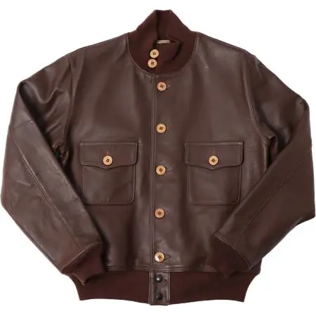 LOSTWORLD(ロストワールド) A-1 ホースレザージャケット ブラウン