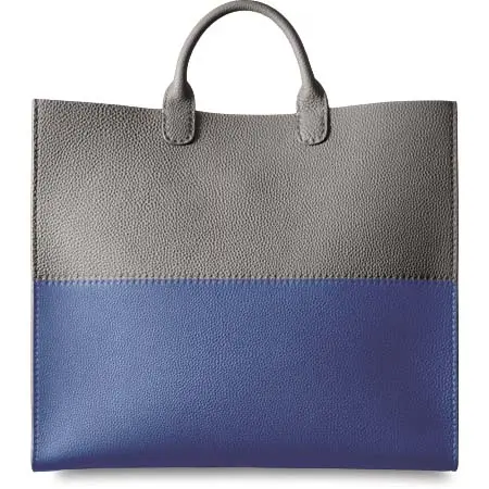 MAISON TAKUYA(メゾンタクヤ) Container Tote(L)German Shrunken Calf/French Crisp Calf×LambTitanium/Br Blue×Azure