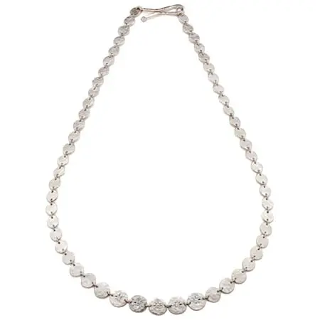 MALCOLM BETTS(マルコムベッツ) Platinum Hammered Disc Diamond Necklace