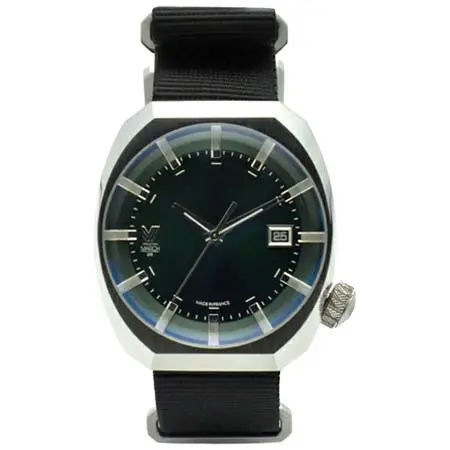 MARCH LA.B(マーチエルエービー) AM3 38mm フォレスト ブラック NATOバンド シルバーバックル