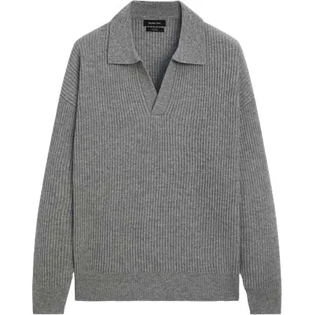 Massimo Dutti(マッシモドゥッティ) Wool knit sweater with polo collar