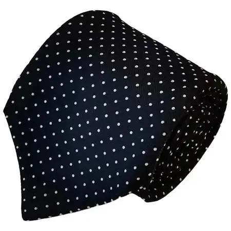 Merola(メローラ) MILANO SERIES ネクタイ ◆ ネイビー×ピンドット (ホワイト)《セッテピエゲ》