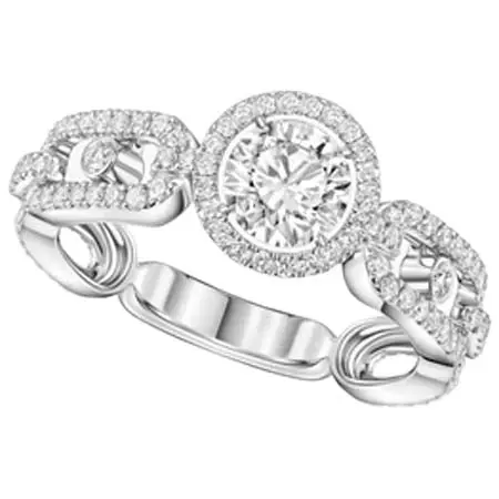 MESSIKA(メシカ) 《ムーヴ リンク》0.50 ct ソリテールリング ホワイトゴールド ダイヤモンド リング