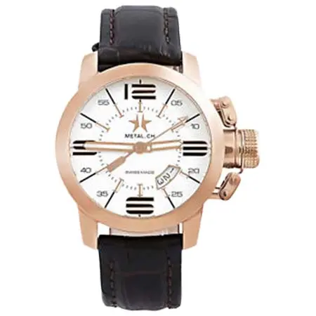 METAL.CH(メタルシーエイチ) chronometrie initial mens swiss made rose gold watch 131944