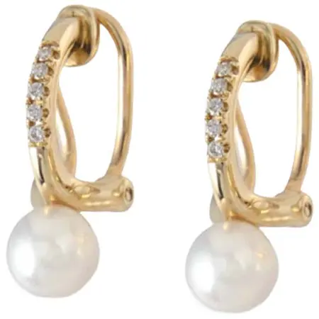 MIZUKI(ミズキ) パール ダイヤモンド フープ クリップイヤリング