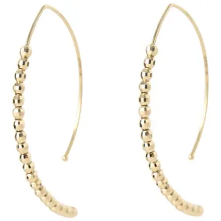 MIZUKI(ミズキ) カットビーズ オープンマーキス フープピアス（スモール）