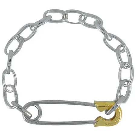 M’s collection(エムズコレクション) OFF THE WALL NEVER HURT YOU SAFETY PIN BRACELET K10YG COMBI / XB-043