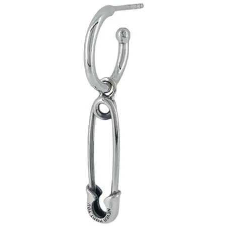 M’s collection(エムズコレクション) OFF THE WALL NEVER HURT YOU SAFETY PIN HOOP POST PIERCE(片耳用) / XE-022