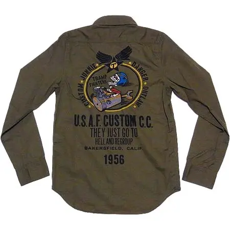 M.W.S.(エムダブルエス) ワークシャツ 長袖 U.S.A.F. TRAMP FIGHTERS