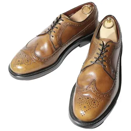 Nunn Bush(ナンブッシュ) ロングウイングチップシューズ US10 D シボ革 ライトブラウン 70s~80s