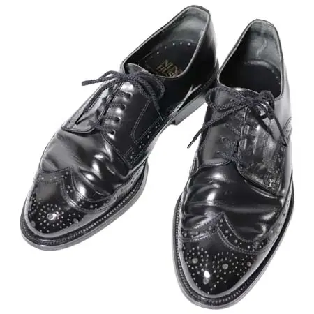 Nunn Bush(ナンブッシュ) フルブローグシューズ 8.5 M ブラック カナダ製 ガラスレザー