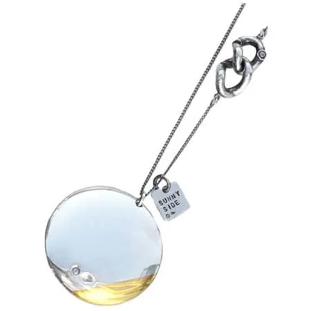 on the sunny side of the street(オン ザ サニーサイド オブ ザ ストリート) Silver & K18GP 30mm Button Necklace