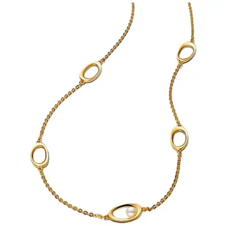 PANDORA(パンドラ) Organically Shaped Oval & Treated Freshwater Cultured Pearl Necklace