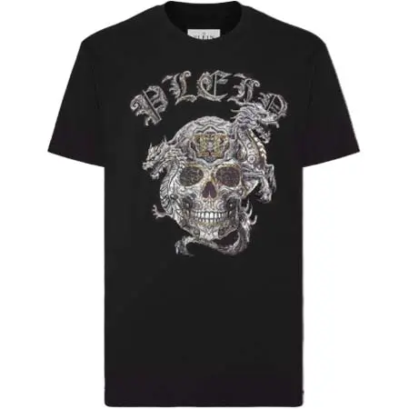 PHILIPP PLEIN(フィリッププレイン) T-shirt Round Neck SS Stones Skull
