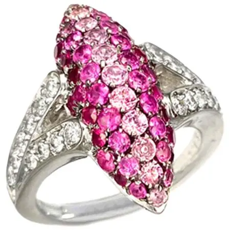 PICCHIOTTI(ピキョッティ) K18WGピンクサファイヤ　ルビー ダイヤモンドリング (NO.128494)