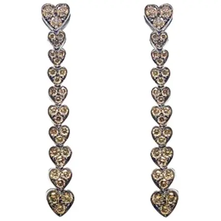 PICCHIOTTI(ピキョッティ) K18WG/ブラックロジウムブラウンダイヤモンドピアス兼イヤリング (NO.128051)