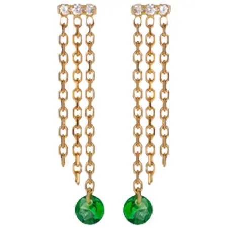 RAPHAELE CANOT(ラファエル・キャノ) 18kt yellow gold Set Free tsavorite earrings