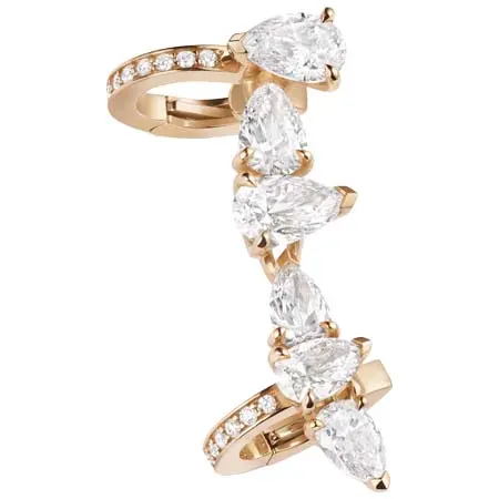 REPOSSI(レポシ) Serti Sur Vide イヤーカフ ピンクゴールド 6個ペアカットダイヤモンド