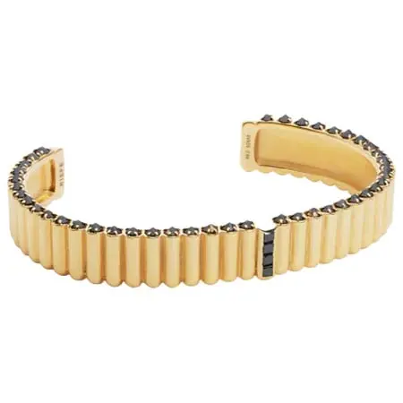 RIEFE JEWELLERY(リーフェジュエリー) Pile Bangle_SV925 × Black Dia 2.69ct