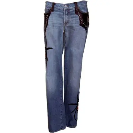 Robert Warner(ロバートワーナー) ジーンズ（スパイダー）デニム生地×レザー