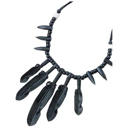 Rooster King & Co.(ルースターキング&カンパニー) 5 Feather Necklace (Black)