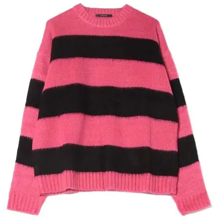 rovtski(ロフトスキー) モヘアタッチボーダークルーネック ニットセーター