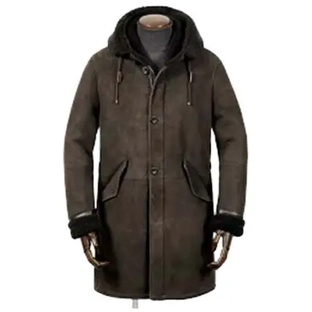 RUFFO(ルッフォ) スエード加工ムートンモッズコート「ROBERT」（カフェブラウン）