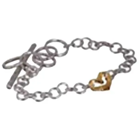 Sandberg(サンドベリ) ミニ・ヤルツ ハートブレスレット 925シルバー & K18イエローゴールド B12505