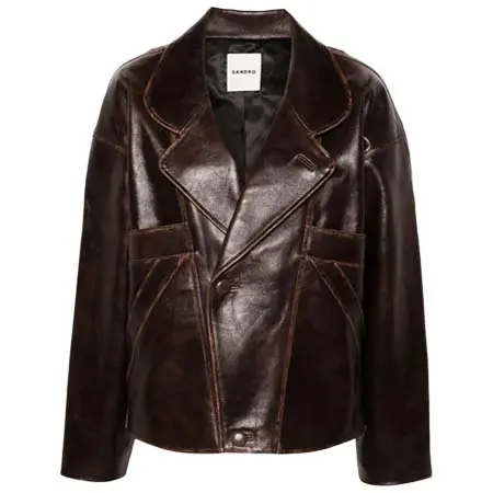 SANDRO(サンドロ) オーバーサイズ レザージャケット